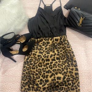 Ready to Party 🖤.Cheetah print  spaghetti strap mini dress.Excellent condition.